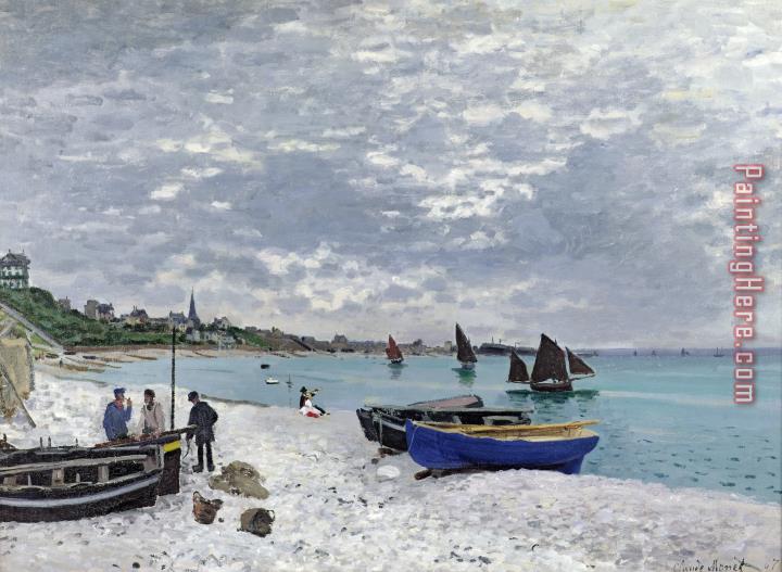 Claude Monet The Beach at Sainte Adresse